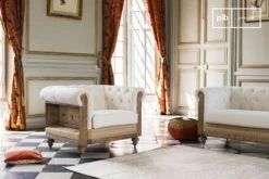 PIB Fauteuils Fauteuil Chesterfield En Lin Beige 4 PIB Fauteuils Fauteuil Chesterfield En Lin Beige -Magasin De Chaises fauteuil chesterfield en lin beige 4