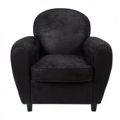 Toilinux Fauteuils Fauteuil Club Confortable De Couleur Noir -Magasin De Chaises fauteuil club confortable de couleur noir 3