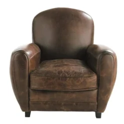 Maisons Du Monde Fauteuils Fauteuil Club En Cuir Marron