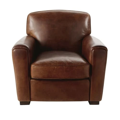 Fauteuil club en cuir marron effet vieilli Maisons Du Monde Fauteuils Fauteuil Club En Cuir Marron Effet Vieilli -Magasin De Chaises fauteuil club en cuir marron effet vieilli 1000 16 24 199120 2