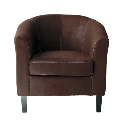 Fauteuil club en suédine marron Maisons Du Monde Fauteuils Fauteuil Club En Suédine Marron -Magasin De Chaises fauteuil club en suedine marron 1000 0 9 115957 2