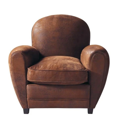 Maisons Du Monde Fauteuils Fauteuil Club En Suédine Marron -Magasin De Chaises fauteuil club en suedine marron 1000 1 11 50180567 1