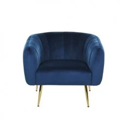 Beliani Fauteuils Fauteuil Club En Velours Bleu -Magasin De Chaises fauteuil club en velours bleu 2