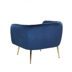 Beliani Fauteuils Fauteuil Club En Velours Bleu -Magasin De Chaises fauteuil club en velours bleu 3