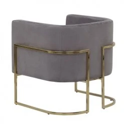 Beliani Fauteuils Fauteuil Club En Velours Gris -Magasin De Chaises fauteuil club en velours gris 2