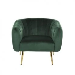 Beliani Fauteuils Fauteuil Club En Velours Vert -Magasin De Chaises fauteuil club en velours vert 2