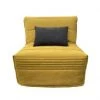 DIVA SALON Fauteuils Fauteuil Convertible 1 Place En Tissu Jaune Moutarde
