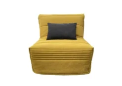 DIVA SALON Fauteuils Fauteuil Convertible 1 Place En Tissu Jaune Moutarde
