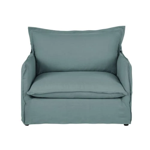 Fauteuil convertible en lin froissé bleu céladon Maisons Du Monde Fauteuils Fauteuil Convertible En Lin Froissé Bleu Céladon -Magasin De Chaises fauteuil convertible en lin froisse bleu celadon 1000 13 6 201480 1