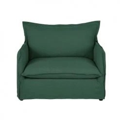 Maisons Du Monde Fauteuils Fauteuil Convertible En Lin Froissé Vert
