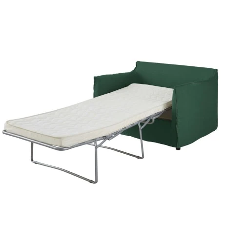 Fauteuil convertible en lin froissé vert Maisons Du Monde Fauteuils Fauteuil Convertible En Lin Froissé Vert -Magasin De Chaises fauteuil convertible en lin froisse vert 1000 11 35 221640 2