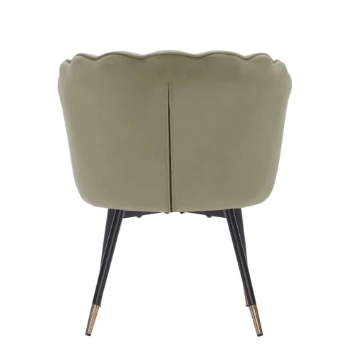 Fauteuil coquillage en velours 1 place beige et doré Baita Fauteuils Fauteuil Coquillage En Velours 1 Place Beige Et Doré -Magasin De Chaises fauteuil coquillage en velours 1 place beige et dore 3