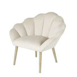 Maisons Du Monde Fauteuils Fauteuil Coquillage En Velours Beige