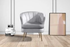 Baita Fauteuils Fauteuil Crapaud En Velours 1 Place Gris -Magasin De Chaises fauteuil crapaud en velours 1 place gris 10