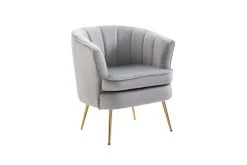 Baita Fauteuils Fauteuil Crapaud En Velours 1 Place Gris