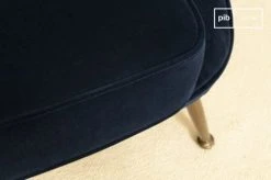 PIB Fauteuils Fauteuil Crapaud En Velours Bleu -Magasin De Chaises fauteuil crapaud en velours bleu 2