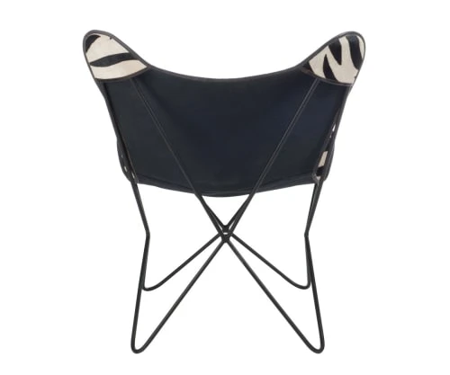 Fauteuil cuir papillon motifs zébrés Meubles & Design Fauteuils Fauteuil Cuir Papillon Motifs Zébrés -Magasin De Chaises fauteuil cuir papillon motifs zebres 3