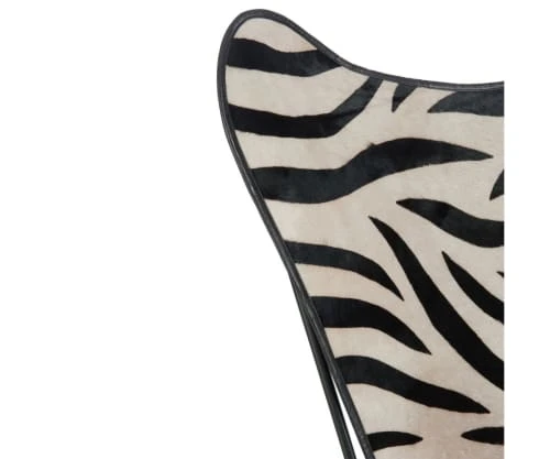 Fauteuil cuir papillon motifs zébrés Meubles & Design Fauteuils Fauteuil Cuir Papillon Motifs Zébrés -Magasin De Chaises fauteuil cuir papillon motifs zebres 4