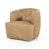Meubles & Design Fauteuils Fauteuil Cuir Rond Design Beige