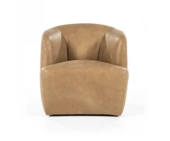 Meubles & Design Fauteuils Fauteuil Cuir Rond Design Beige -Magasin De Chaises fauteuil cuir rond design beige 3