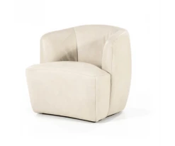 Meubles & Design Fauteuils Fauteuil Cuir Rond Design Blanc