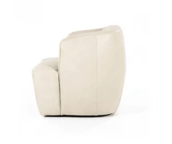 Meubles & Design Fauteuils Fauteuil Cuir Rond Design Blanc -Magasin De Chaises fauteuil cuir rond design blanc 3