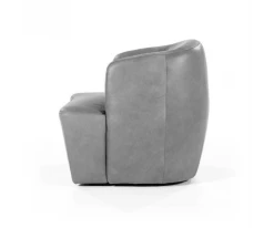 Meubles & Design Fauteuils Fauteuil Cuir Rond Design Gris -Magasin De Chaises fauteuil cuir rond design gris 3