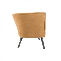 Leitmotiv Fauteuils Fauteuil De Salon Design Velours Jaune -Magasin De Chaises fauteuil de salon design velours jaune 2
