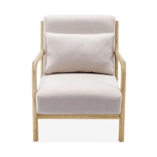 Fauteuil design beige en bois et tissu Alice's Garden Fauteuils Fauteuil Design Beige En Bois Et Tissu -Magasin De Chaises fauteuil design beige en bois et tissu 4