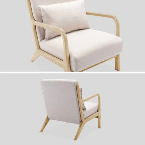 Fauteuil design beige en bois et tissu Alice's Garden Fauteuils Fauteuil Design Beige En Bois Et Tissu -Magasin De Chaises fauteuil design beige en bois et tissu 5