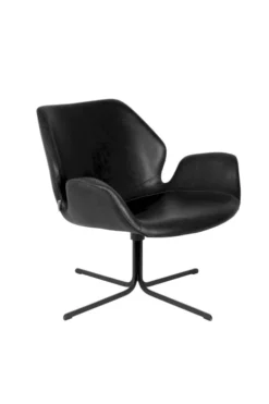 Zuiver Fauteuils Fauteuil Design En Simili Cuir Noir