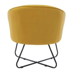 Moloo Fauteuils Fauteuil Design Tissu Curry Pieds Métal Noir -Magasin De Chaises fauteuil design tissu curry pieds metal noir 2