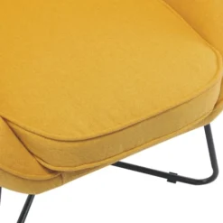 Moloo Fauteuils Fauteuil Design Tissu Curry Pieds Métal Noir -Magasin De Chaises fauteuil design tissu curry pieds metal noir 3