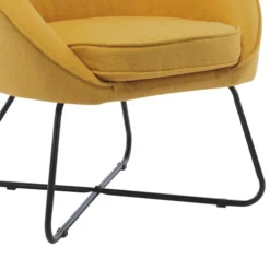 Moloo Fauteuils Fauteuil Design Tissu Curry Pieds Métal Noir -Magasin De Chaises fauteuil design tissu curry pieds metal noir 5