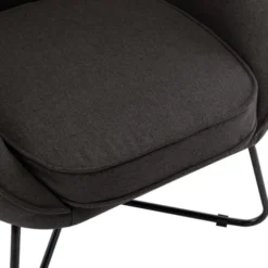Moloo Fauteuils Fauteuil Design Tissu Gris Anthracite Pieds Métal Noir -Magasin De Chaises fauteuil design tissu gris anthracite pieds metal noir 3