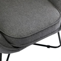 Moloo Fauteuils Fauteuil Design Tissu Gris Pieds Métal Noir -Magasin De Chaises fauteuil design tissu gris pieds metal noir 3