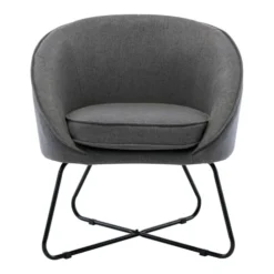 Moloo Fauteuils Fauteuil Design Tissu Gris Pieds Métal Noir -Magasin De Chaises fauteuil design tissu gris pieds metal noir 4