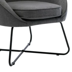 Moloo Fauteuils Fauteuil Design Tissu Gris Pieds Métal Noir -Magasin De Chaises fauteuil design tissu gris pieds metal noir 5