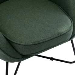 Moloo Fauteuils Fauteuil Design Tissu Vert Forêt Pieds Métal Noir -Magasin De Chaises fauteuil design tissu vert foret pieds metal noir 3