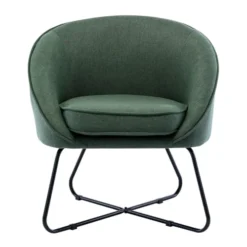Moloo Fauteuils Fauteuil Design Tissu Vert Forêt Pieds Métal Noir -Magasin De Chaises fauteuil design tissu vert foret pieds metal noir 4