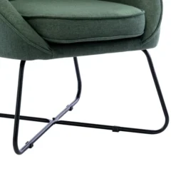 Moloo Fauteuils Fauteuil Design Tissu Vert Forêt Pieds Métal Noir -Magasin De Chaises fauteuil design tissu vert foret pieds metal noir 5