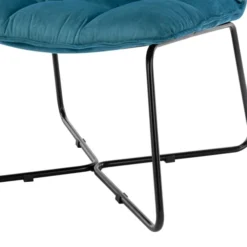 Moloo Fauteuils Fauteuil Design Velours Bleu Canard Pieds Métal Noir -Magasin De Chaises fauteuil design velours bleu canard pieds metal noir 11