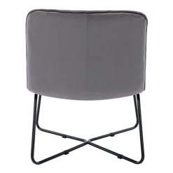 Moloo Fauteuils Fauteuil Design Velours Gris Pieds Métal Noir -Magasin De Chaises fauteuil design velours gris pieds metal noir 2