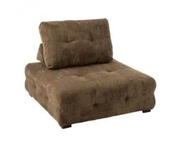 Meubles & Design Fauteuils Fauteuil Douillet En Velours Côtelé Marron