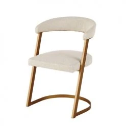 Maisons Du Monde Fauteuils Fauteuil écru Chiné Et Métal Coloris Laiton
