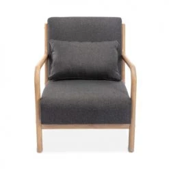 Alice's Garden Fauteuils Fauteuil En Bois Avec Tissu Gris Foncé 65x 80x79cm -Magasin De Chaises fauteuil en bois avec tissu gris fonce 65x 80x79cm 4