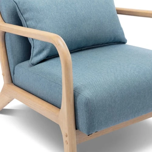 Alice's Garden Fauteuils Fauteuil En Bois Avec Tissu Vert D'eau 65x 80x79cm 4 Alice's Garden Fauteuils Fauteuil En Bois Avec Tissu Vert D'eau 65x 80x79cm – Image 4