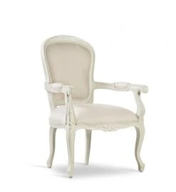 MOYCOR Fauteuils Fauteuil En Bois D'acajou Blanc Et Revêtement En Polyester Blanc