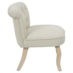 The Home Deco Factory Fauteuils Fauteuil En Bois Et Tissu Eleonore Beige -Magasin De Chaises fauteuil en bois et tissu eleonore beige 2