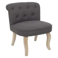 The Home Deco Factory Fauteuils Fauteuil En Bois Et Tissu Eleonore Beige -Magasin De Chaises fauteuil en bois et tissu eleonore gris taupe
